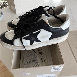 GGolden goose Men's Starda white and black leather